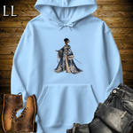 African Silver Blossom Samurai Queen Light Blue | African Warrior Hoodie