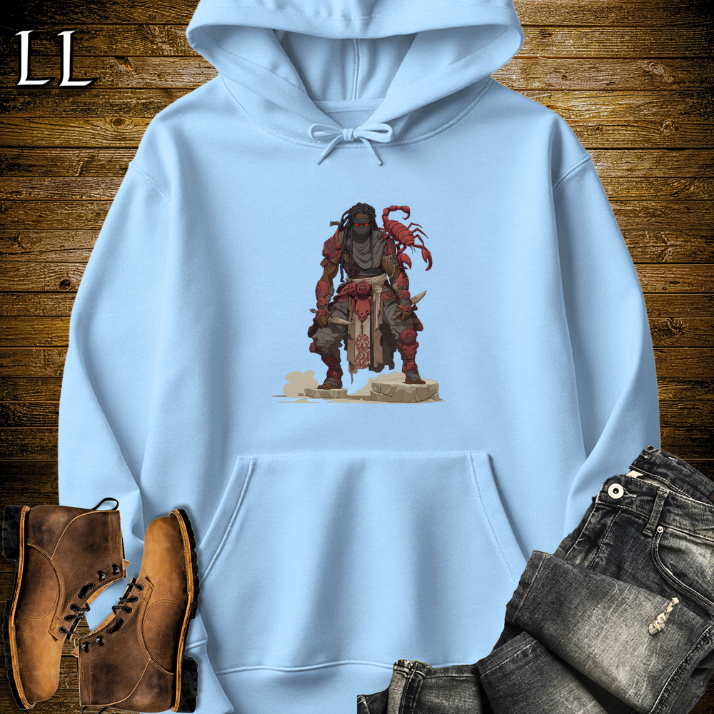 African Scorpion Assassin Hooded Sweatshirt - Light Blue