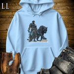 African Runic Black Panther Assassin Hooded Sweatshirt Light Blue | African Warrior Hoodie