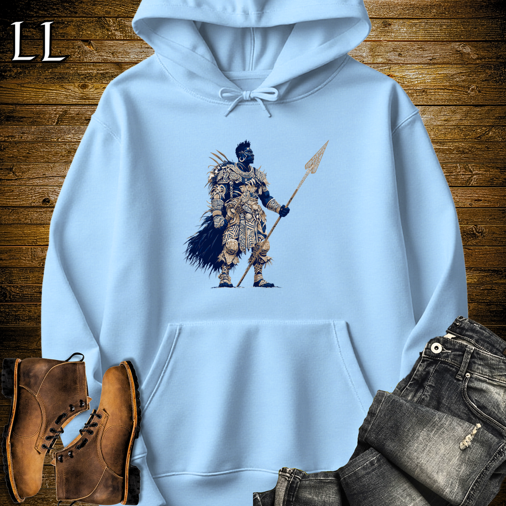African Royal Bonespear Master Hooded Sweatshirt - Light Blue