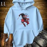 African Red Moon Assassin Hooded Sweatshirt Light Blue | African Warrior Hoodie