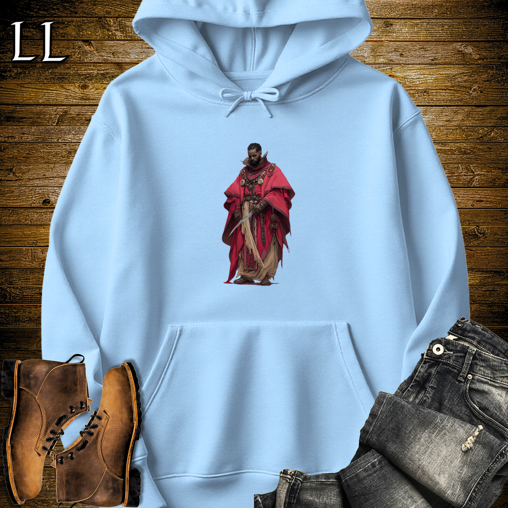 African Red Cloak Assassin Hooded Sweatshirt - Light Blue