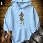 African Tribal Boxing King Hooded Sweatshirt Light Blue | Boxer Warrior