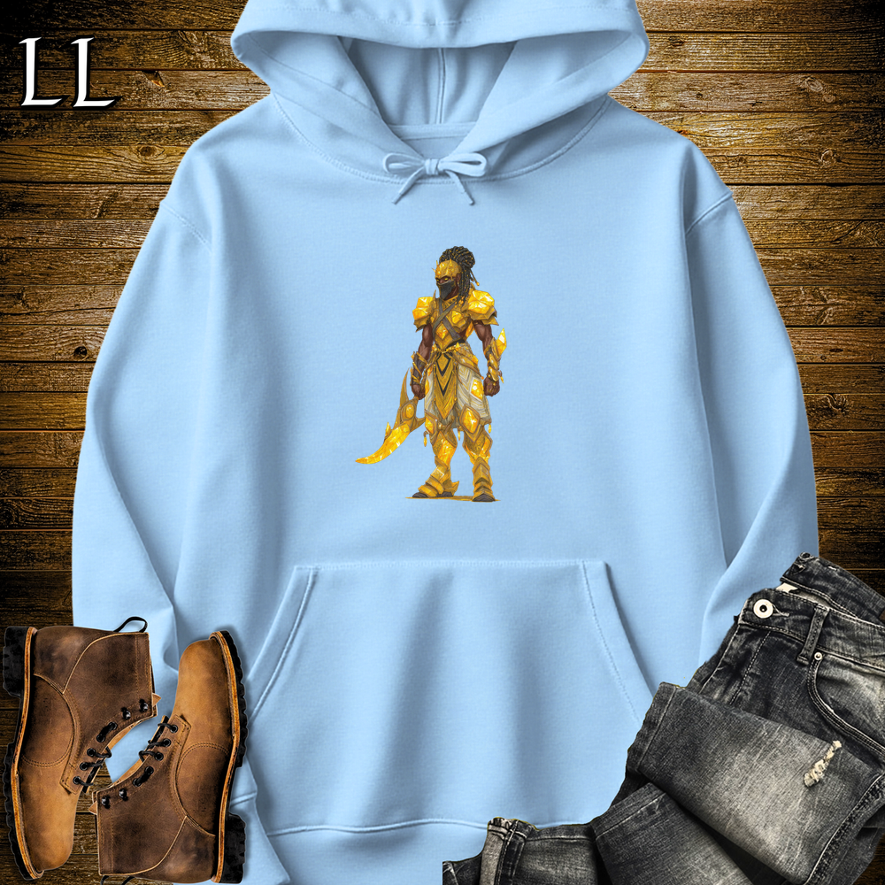 African Yellow Sapphire Warrior Hooded Sweatshirt - Light Blue