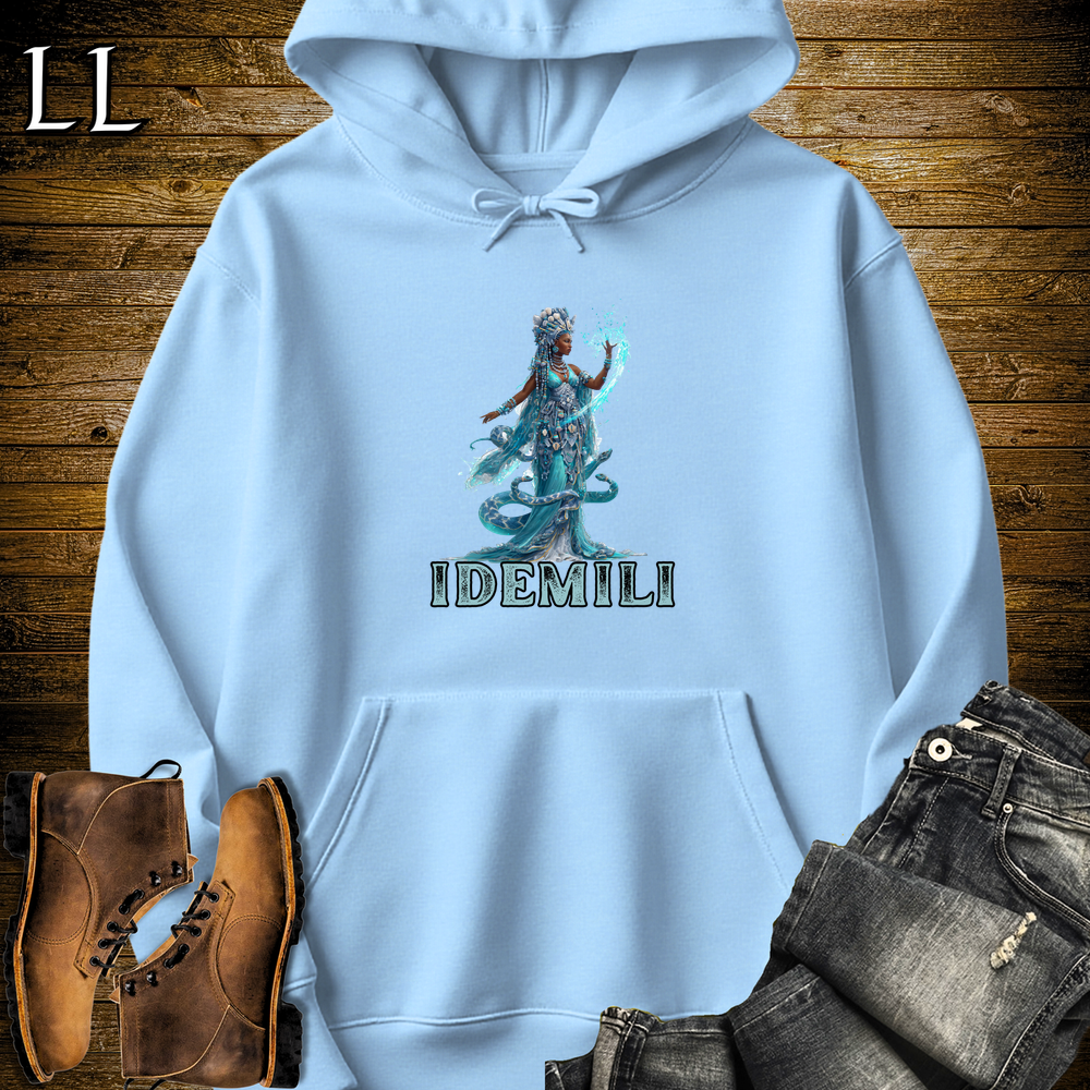 Idemili African Goddess Hooded Sweatshirt - Light Blue