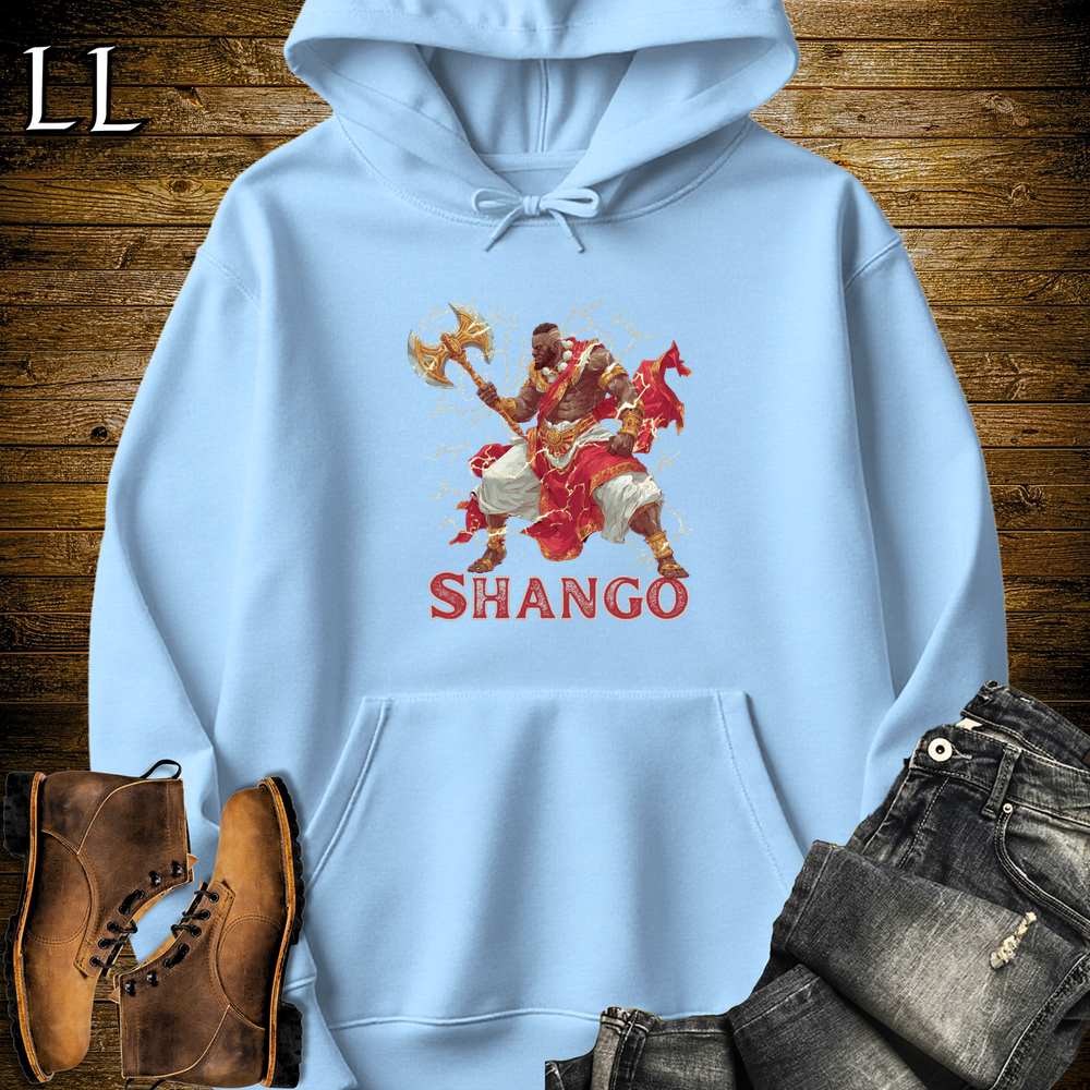 Shango African God Hooded Sweatshirt - Light Blue