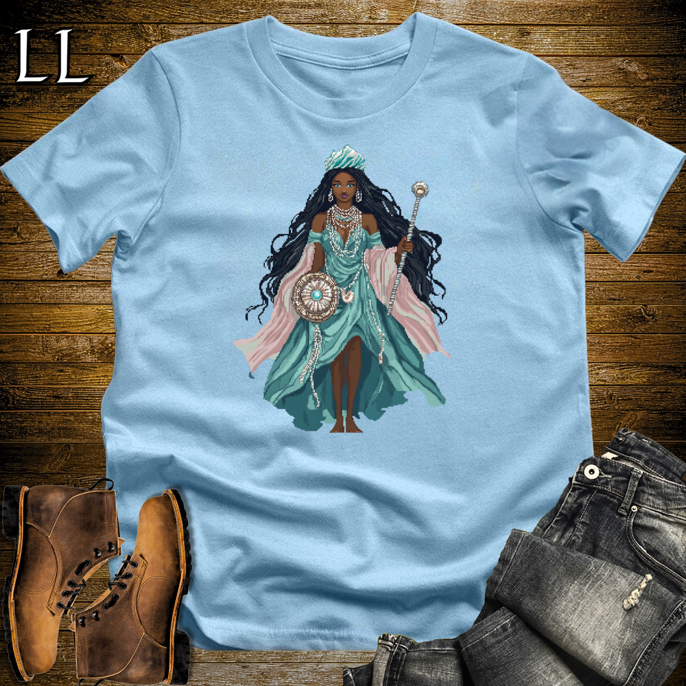 African 16 Bit Water Queen Light Blue | African Queen Tee