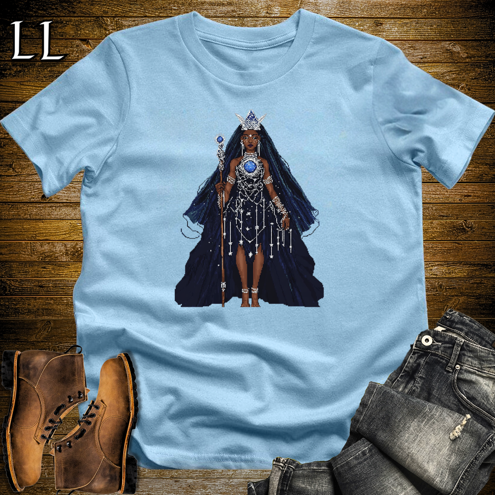 African 16 Bit Star Queen Light Blue | African Queen Tee