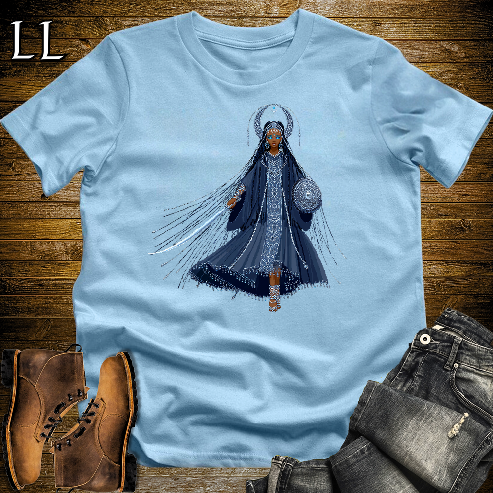 African 16 Bit Moon Queen Light Blue | African Queen Tee
