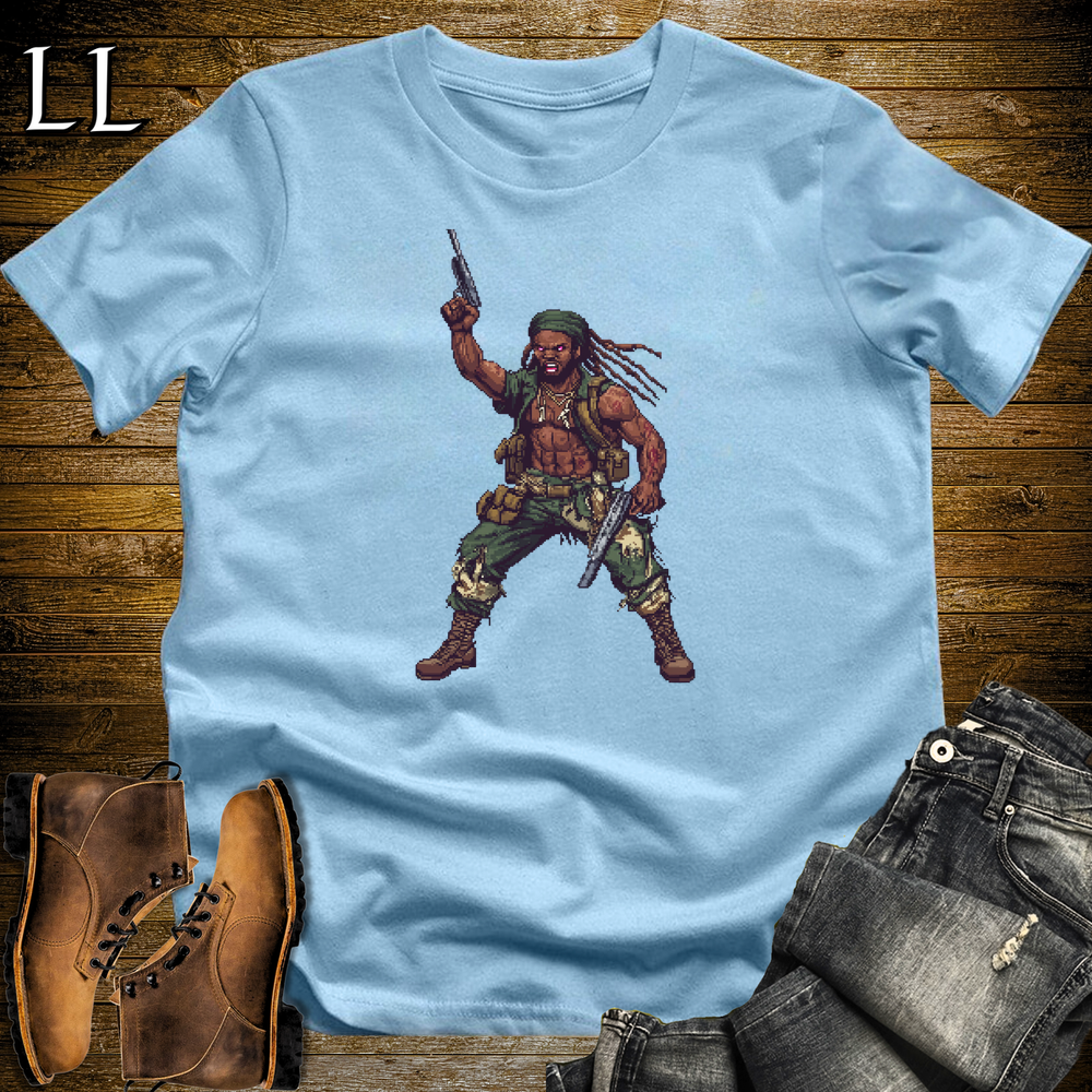 African 16 Bit Guerilla Soldier Light Blue | African Tee