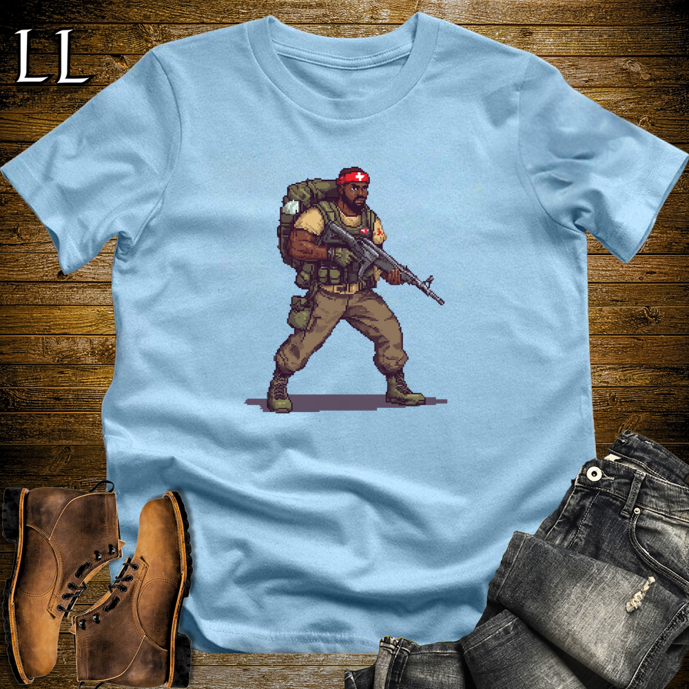 African 16 Bit Combat Medic Light Blue | African Warrior Tee