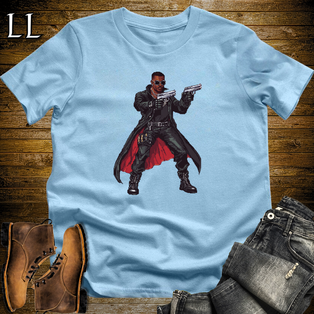 African 16 Bit Dual Wield Soldier Light Blue | African Dual Wield Soldier 16 Bit African Tee
