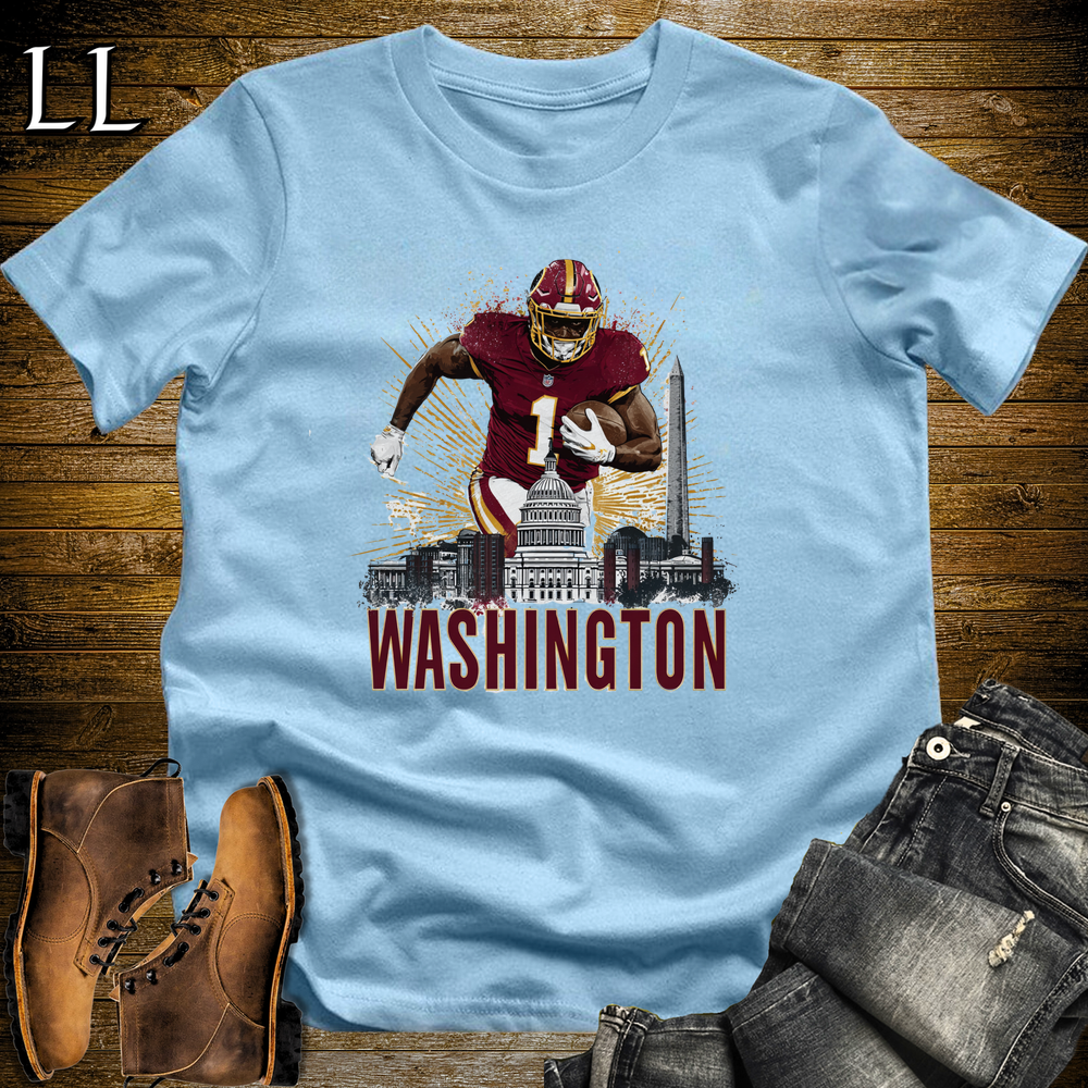 Washington Football Number 1 T Shirt - Light Blue