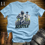 Seattle Football Number 1 T Shirt - Light Blue