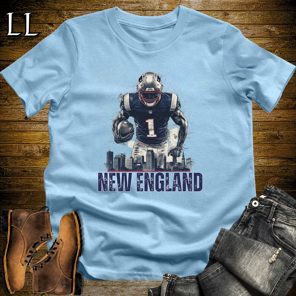 Patriots Football Shirt Light Blue | New England Fan Tee