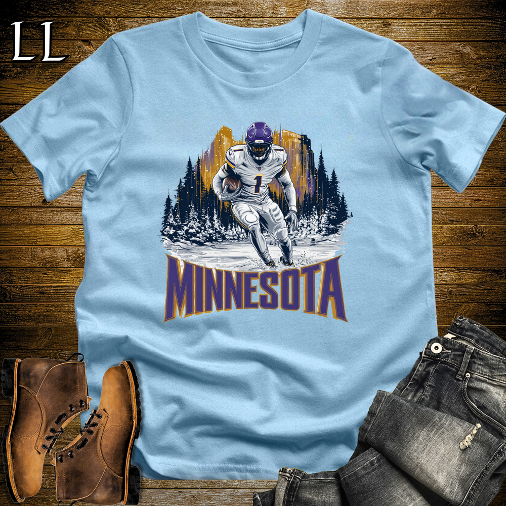 Minnesota Football Number 1 T Shirt - Light Blue