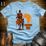 African Warrior Dad Softstyle T Shirt Light Blue | Dad Gift African Tee
