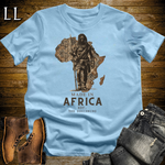 Made In Africa Man Softstyle T Shirt Light Blue | African Heritage Tee