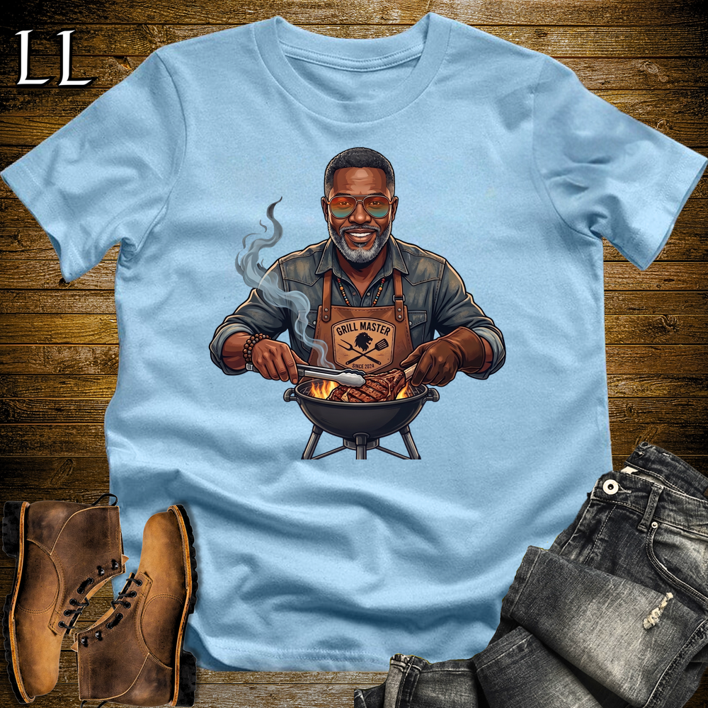 African Grill Master T Shirt Light Blue | BBQ Gift African Tee