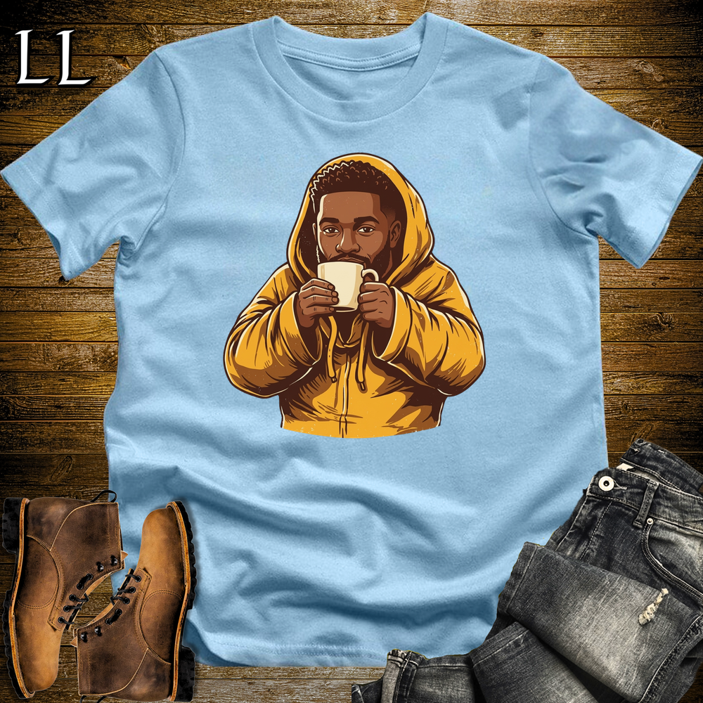 African Coffee Time T Shirt Light Blue | Coffee Lover African Tee