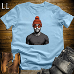 African Orange Beanie T Shirt Light Blue | Cool African Tee