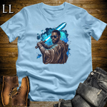 African Space Warrior T Shirt Light Blue | Sci-Fi African Tee