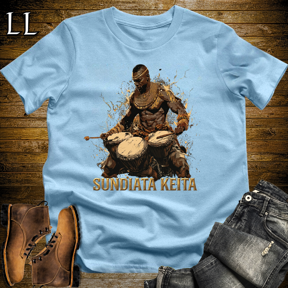 Sundiata Keita African Drum Lord T Shirt Light Blue | African Gift