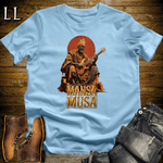 Mansa Musa African Guitar King T Shirt Light Blue | African Gift