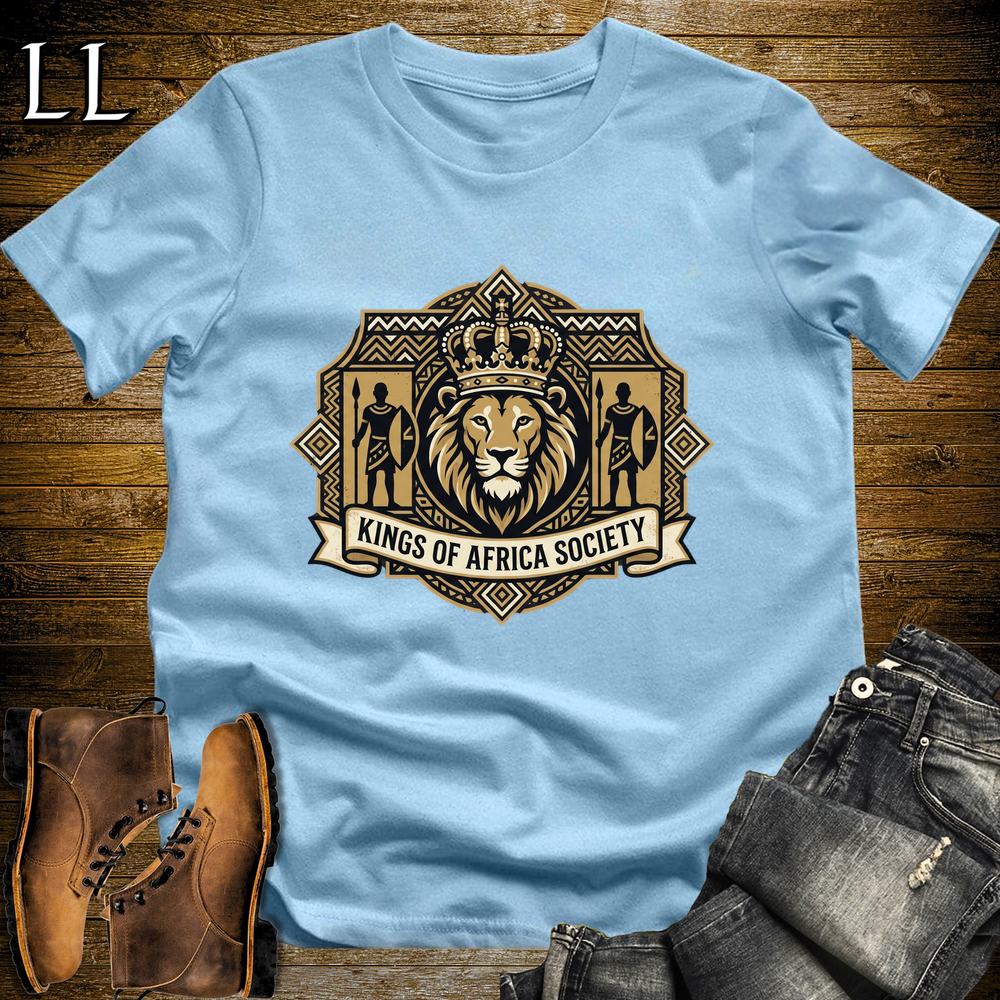 Kings Of Africa Society T Shirt Light Blue | African King Gift