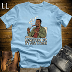 Lighten Up Cigar Softstyle Tee Light Blue | Funny Cigar Pun Tee