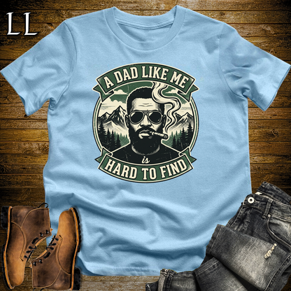 A Dad Like Me Is Hard To Find Green Cigar Softstyle Tee Light Blue | Cigar Dad Slogan Tee