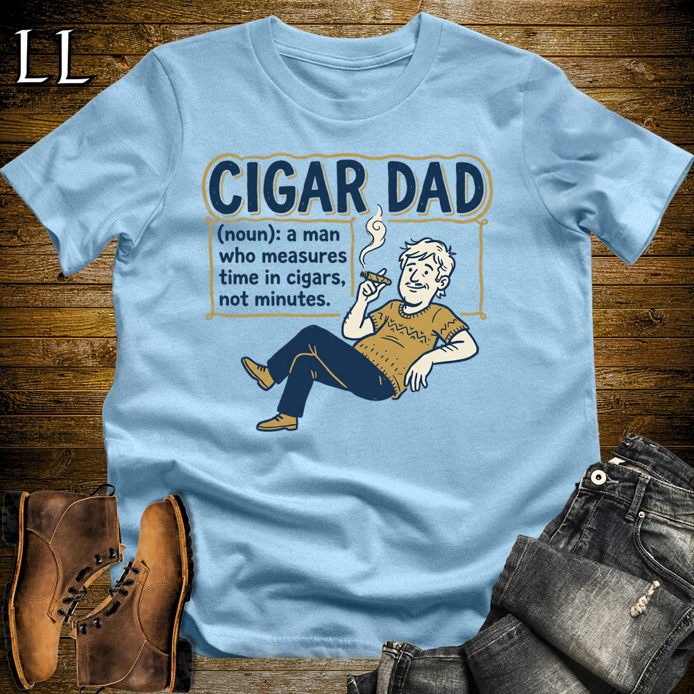 Cigar Dad Softstyle Tee Light Blue | Cigar Lover Dad Tee