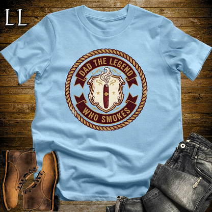 Dad The Legend Who Smokes Cigar Softstyle Tee Light Blue | Cigar Smoking Dad Tee