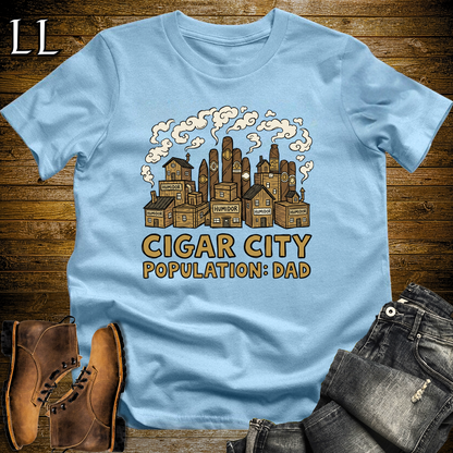 Cigar City Softstyle Tee Light Blue | Cigar Lover Graphic Tee