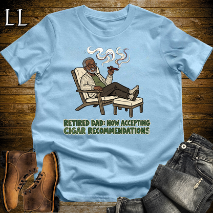 Retired Dad Cigar Softstyle Tee Light Blue | Cigar Retirement Gift Tee