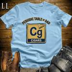 Periodic Table Of Dad Cigar Softstyle Tee Light Blue | Funny Periodic Table Dad Tee