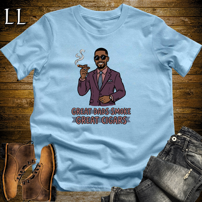 Great Dads Smoke Great Cigars Purple Softstyle Tee Light Blue | Great Cigars Dad Tee
