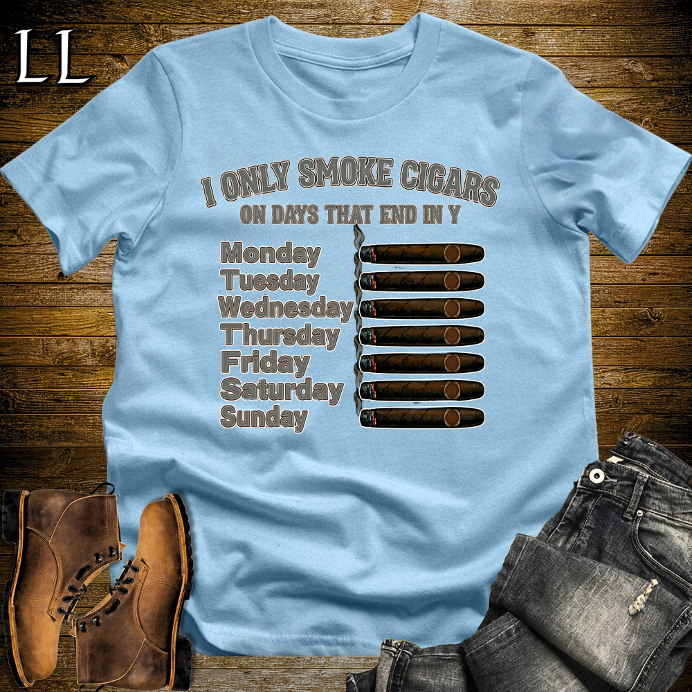 Cigars On Days Softstyle T Shirt Light Blue | Cigar Lover Gift Shirt