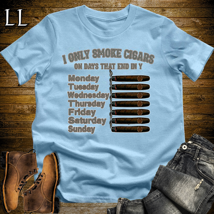 Cigars On Days Softstyle T Shirt Light Blue | Cigar Lover Gift Shirt