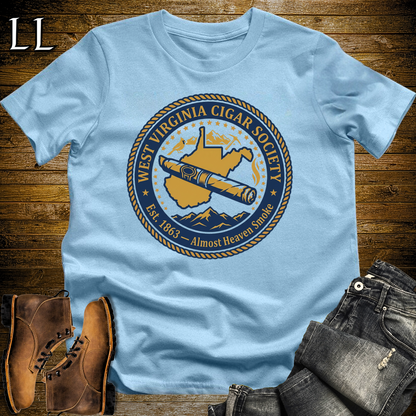 West Virginia Cigar Society Softstyle T Shirt Light Blue | Cigar Lover Gift Tee
