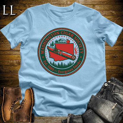 Washington Cigar Society Softstyle T Shirt Light Blue | Cigar Lover Gift Tee