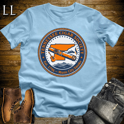 Tennessee Cigar Society Softstyle T Shirt Light Blue | Cigar Lover Gift Tee