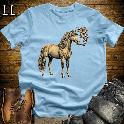 Vintage Cigar Horse Softstyle T Shirt Light Blue | Funny Cigar Shirt