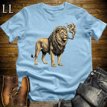 Vintage Cigar Lion Softstyle T Shirt Light Blue | Funny Cigar Shirt