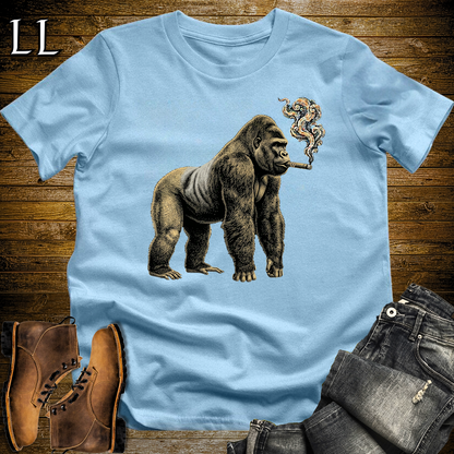 Vintage Cigar Silverback Gorilla Softstyle T Shirt Light Blue | Funny Cigar Shirt