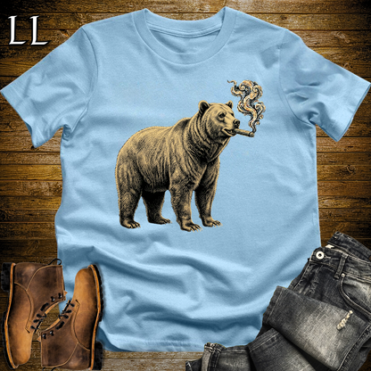 Vintage Cigar Grizzly Softstyle T Shirt Light Blue | Funny Cigar Shirt