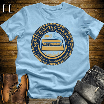 North Dakota Cigar Society Softstyle T Shirt Light Blue | Cigar Lover Gift Tee