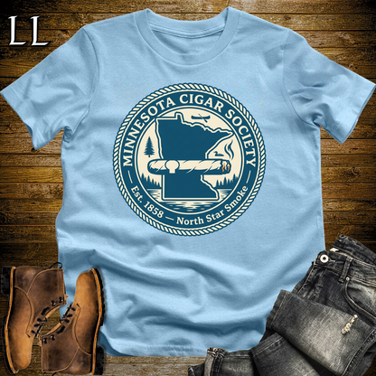 Minnesota Cigar Society Softstyle T Shirt Light Blue | Cigar Lover Gift Tee