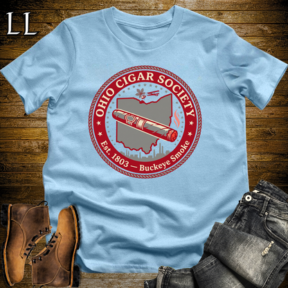 Ohio Cigar Society Softstyle T Shirt Light Blue | Cigar Lover Gift Tee