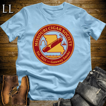 Missouri Cigar Society Softstyle T Shirt Light Blue | Cigar Lover Gift Tee